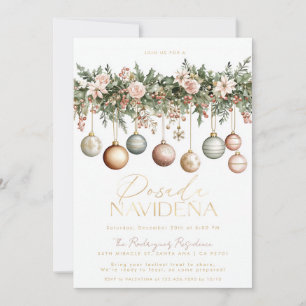 Invitación Adornos Elegantes de Posada Navideña Mexicana
