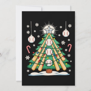 Invitación Adornos Luces Árbol Navidad Béisbol Navidad