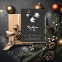 Adornos Negros y Blancos Fiesta de Navidad Minimal