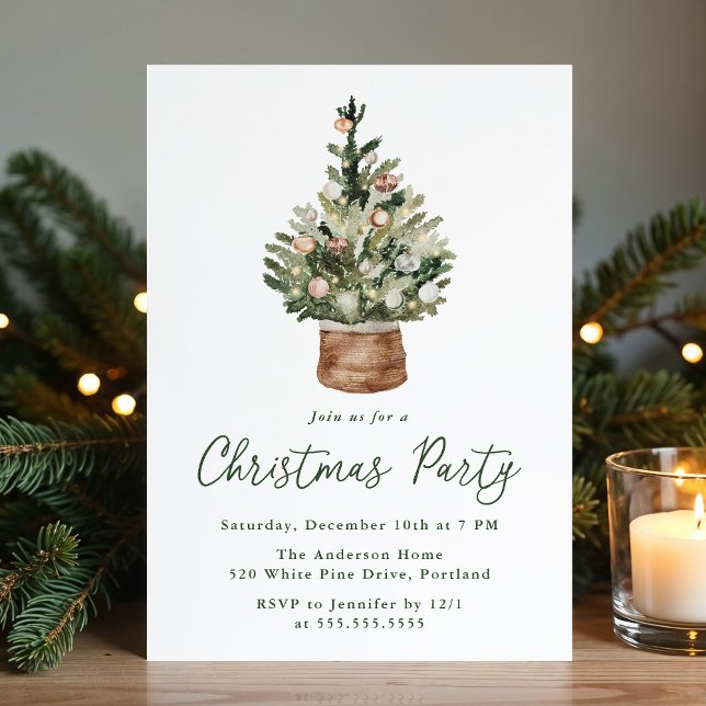 Invitación Adornos Rústicos para Árbol de Navidad Fiesta de N (Subido por el creador)