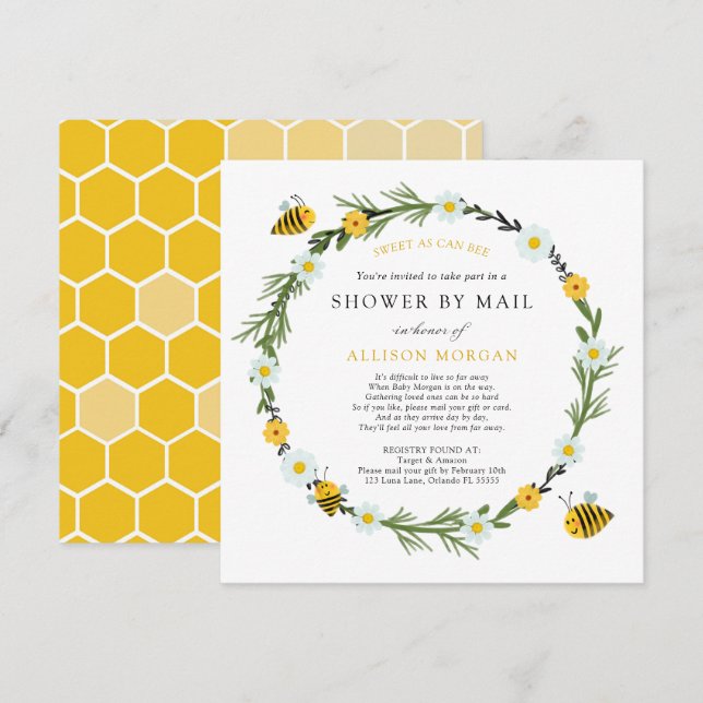 Invitación Adquiera Baby Shower por correo (Anverso / Reverso)