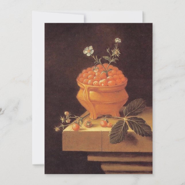 Invitación Adriaen Coorte - Todavía la vida con un tazón de f (Anverso)