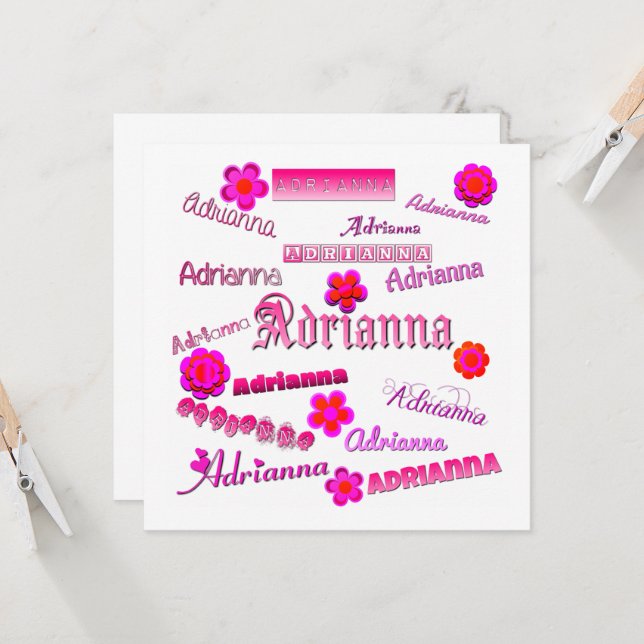 Invitación Adrianna Floral Pop Art (Anverso/Reverso In Situ)