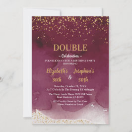 Invitación Adult Joint Birthday Party | Purple Gold Glitter