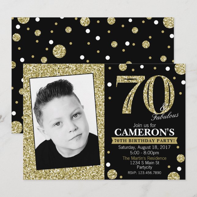 Invitación adulta de la foto del cumpleaños del (Anverso / Reverso)