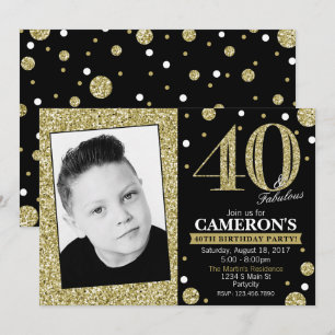 Invitación adulta de la foto del cumpleaños del