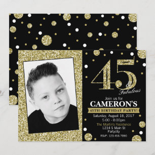 Invitación adulta de la foto del cumpleaños del