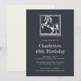 Invitación Adulto ecuestre de 40 años Fiesta