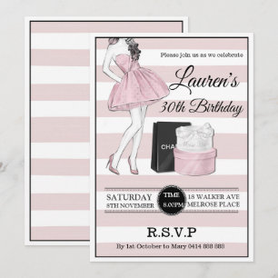 Invitación Adultos 30.º 40.º 50°.