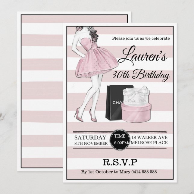 Invitación Adultos 30.º 40.º 50.º campagne Fiesta de cumpleañ (Anverso / Reverso)