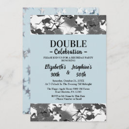 Invitación Adultos Articulación Doble Cumpleaños estrellas de
