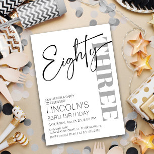 Invitación Adultos Cumpleaños 81 82 83 84 85 86 87 88 89
