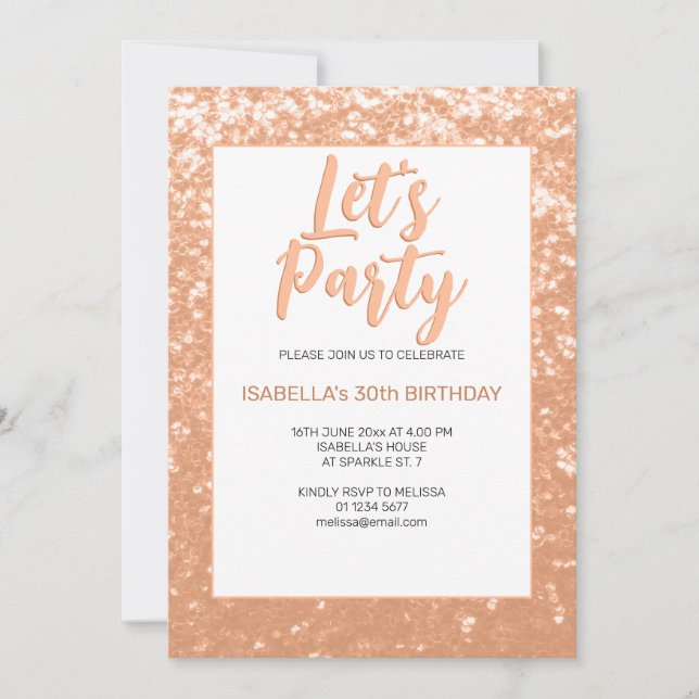 Invitación Adultos de espárragos para adultos fiesta Lets (Anverso)