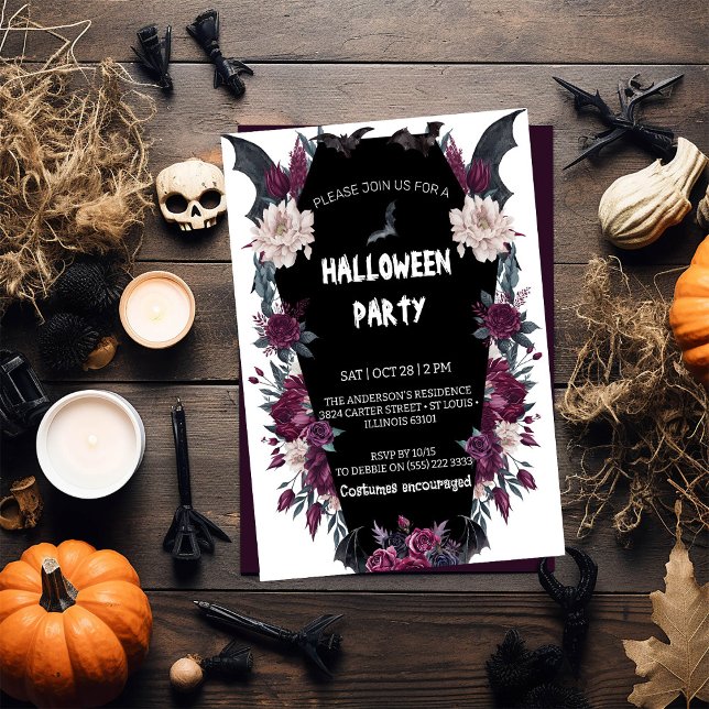 Invitación Adultos de Halloween Spooky Fiesta de disfraces gó (Subido por el creador)