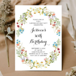 Invitación Adultos Flores Florales Adultos Cualquier Edad