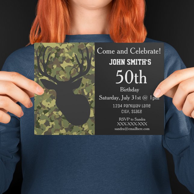 Invitación Adultos forzados venados cazando cumpleaños (Subido por el creador)