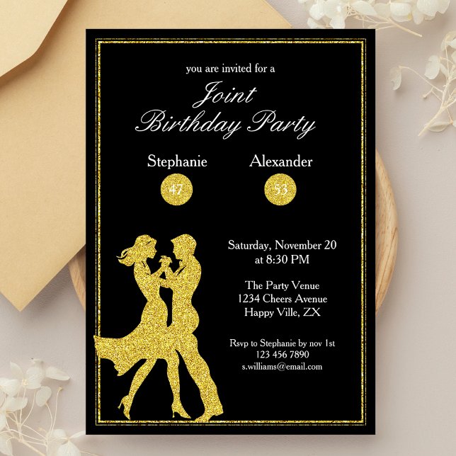 Invitación Adultos Partido de Cumpleaños Conjunto Pareja de B (Subido por el creador)