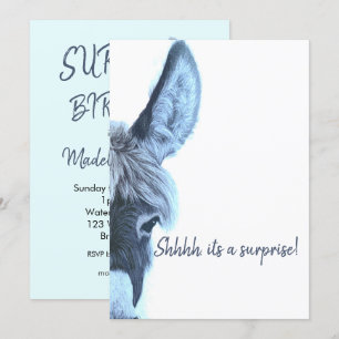 Invitación Adultos Sorpresa Cumpleaños Diversión Azul Moderno