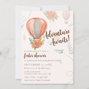 Invitación Adventure Await Foster Baby Shower Neutral