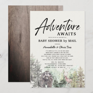 Invitación Adventure Await Mountain Bear Baby Shower por corr