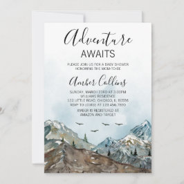 Invitación Adventure Awaits Baby Shower