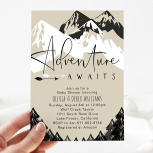 Invitación Adventure Awaits Baby Shower