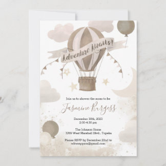 Invitación Adventure Awaits Baby Shower - Browns