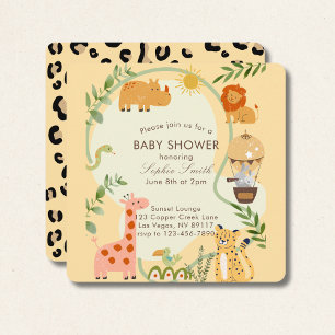 Invitación Adventure Awaits Baby Shower cuadrado redondeado
