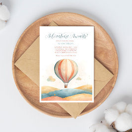 Invitación Adventure Awaits Balloon Baby Shower Invitation