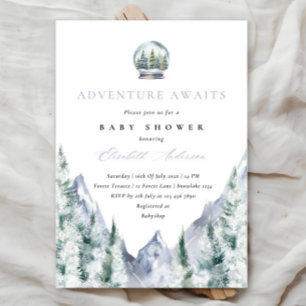 Invitación Adventure Awaits Forest Baby Shower