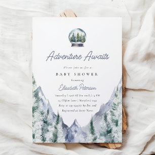 Invitación Adventure Awaits Forest Baby Shower