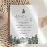 Invitación Adventure Awaits Forest Winter Boy Baby Shower<br><div class="desc">Aventura a la espera de la invitación Baby Shower de Winter Forest Boy</div>