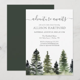 Invitación Adventure Awaits Woodland Baby Shower Invitation