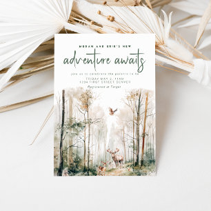 Invitación Adventure Awaits Woodland Baby Shower Invitation