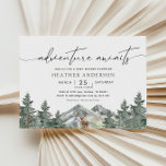 Invitación Adventure Awaits Woodland Boy Baby Shower<br><div class="desc">Aventura a la espera de la invitación Baby Shower de Winter Forest Boy</div>