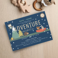 Adventure Awaits Woodland Boy Navy Baby Shower