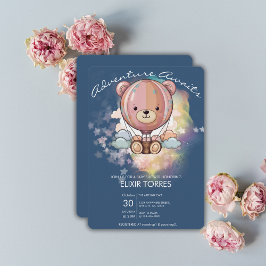 Invitación Adventure Awath Bear Hot Air Balloon Baby Shower