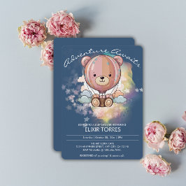 Invitación Adventure Awath Bear Hot Air Balloon Baby Shower
