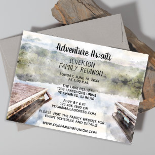 Invitación Adventure Awath Boat Docks Lake Family Reunion