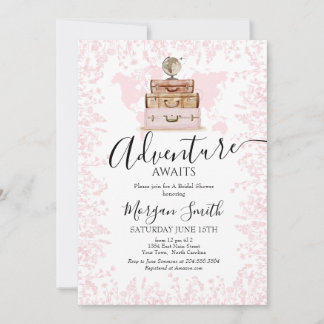 Invitación Adventure Awath Bridal Shower, Travel Shower