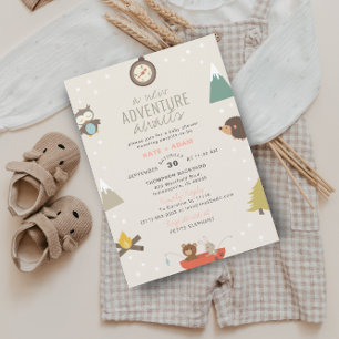 Invitación Adventure Awath Chica Woodland Pink Baby Shower