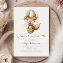 Adventure Awath Cute Fox Balloon Baby Shower