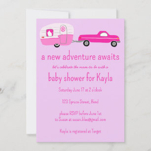 Invitación Adventure Awath Cute Truck & Trailer BABY SHOWER