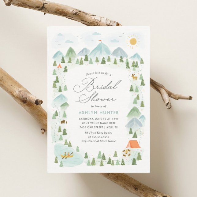 Invitación Adventure Awath Forest Mountain Bridal Shower (Subido por el creador)