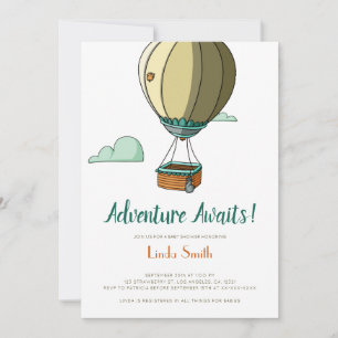 Invitación Adventure Awath Hot Air Balloon Baby Shower