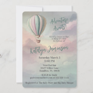 Invitación Adventure Awath Hot Air Balloon Baby Shower