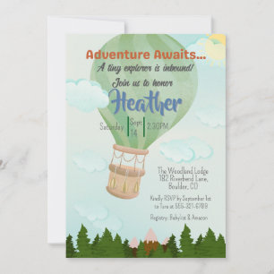 Invitación Adventure Awath Hot Air Balloon Baby Shower