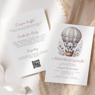 Invitación Adventure Awath Koala Bear QR Code Baby Shower