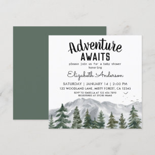 Invitación Adventure Awath Misty Forest Boy Baby Shower