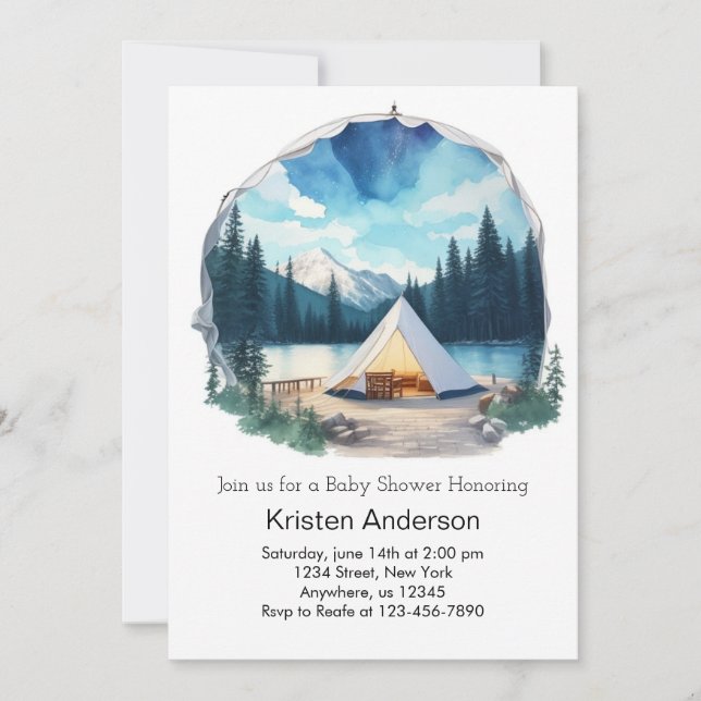 Invitación Adventure Awath Moonlit Canopy Baby Shower (Anverso)